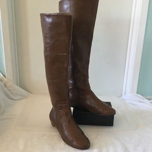 👢AEROSOLES OVER THE KNEE BROWN FAUX LEATHER BOOTS